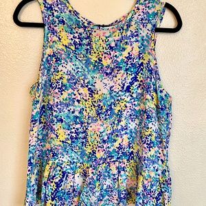 Britt Ryan Confetti Peplum Top  EUC
